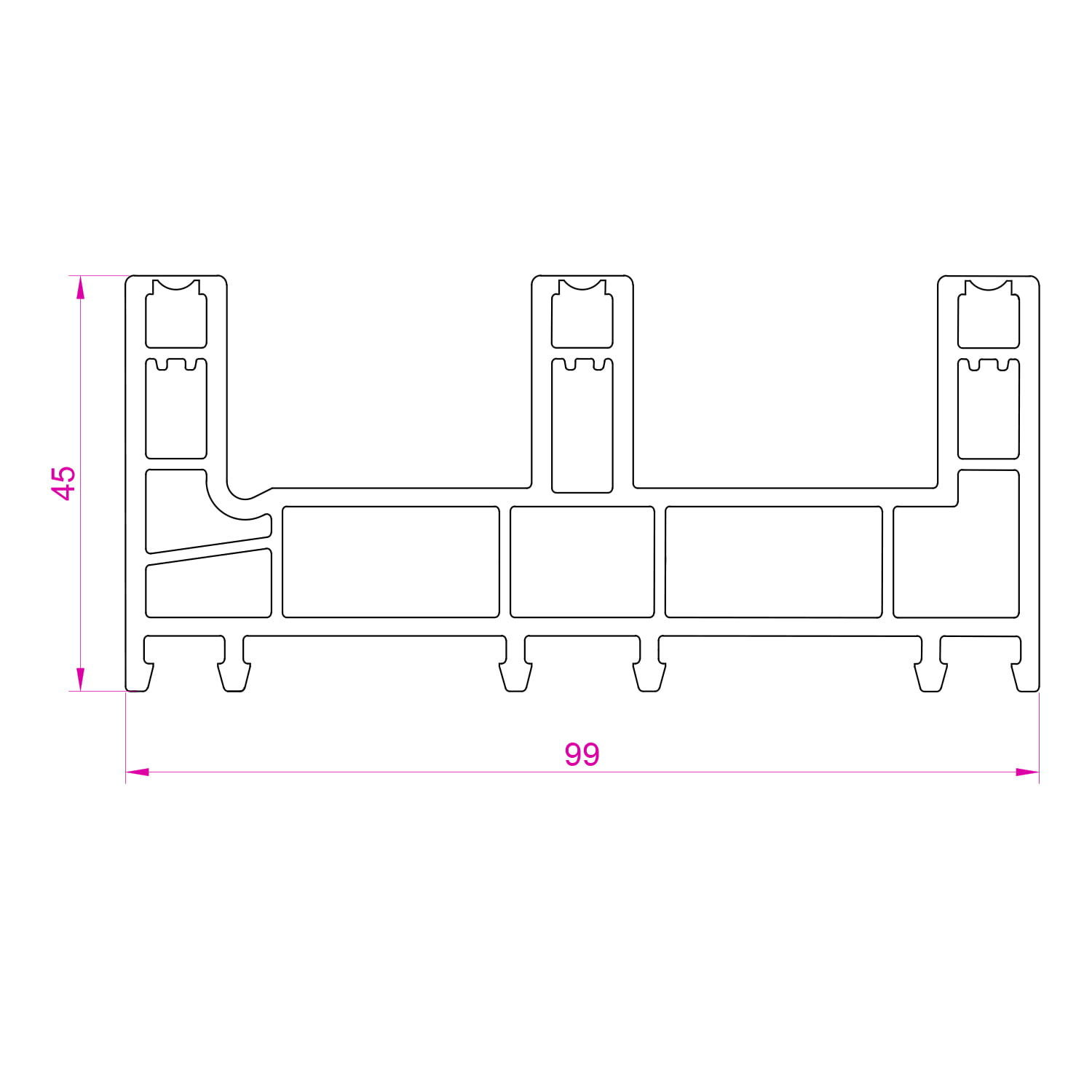 Sliding 3 track outer frame